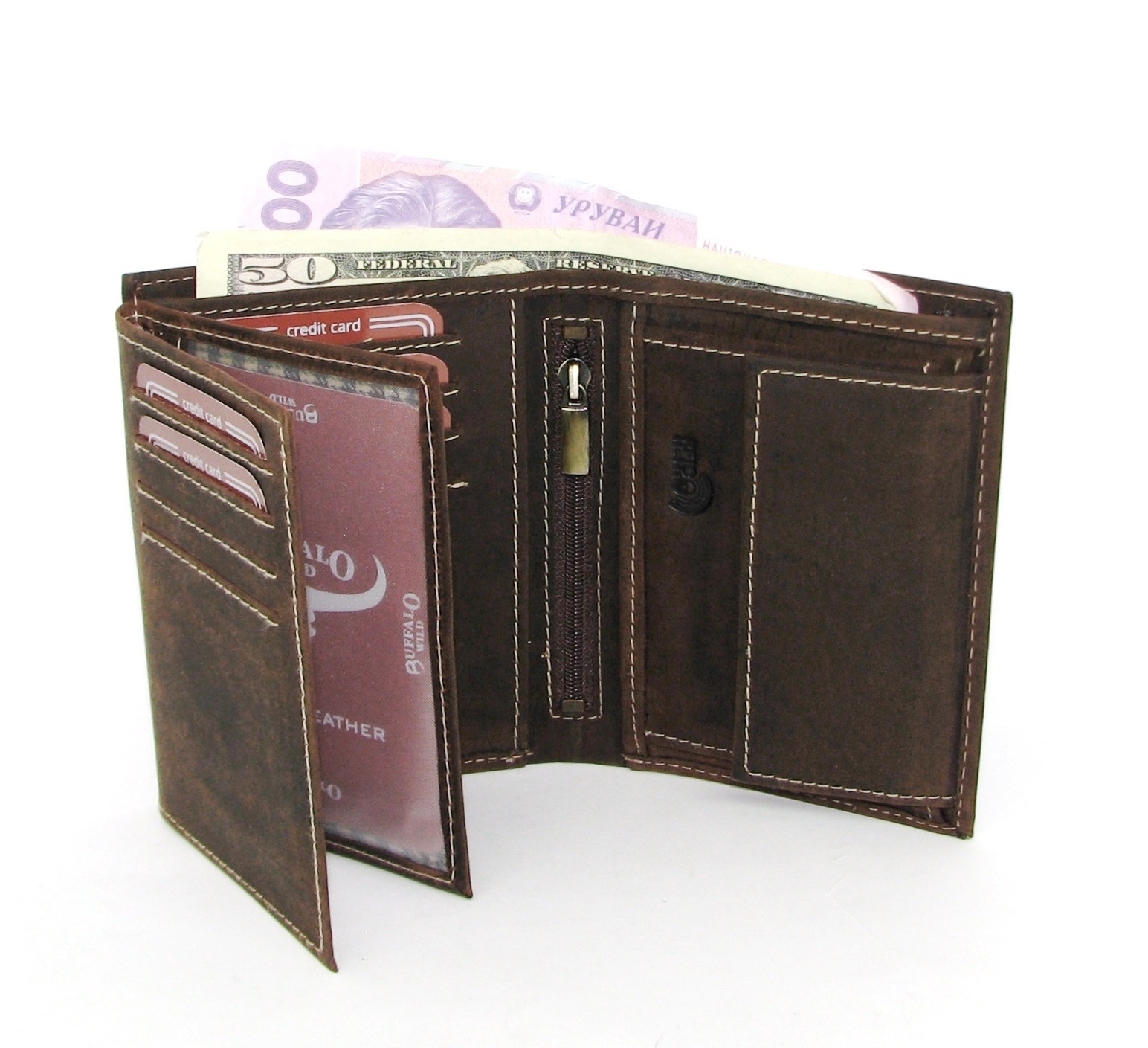Чоловічий шкіряний гаманець DNK Leather DNK-03-BAW коричневий Чоловічий шкіряний гаманець DNK Leather DNK-03-BAW коричневий